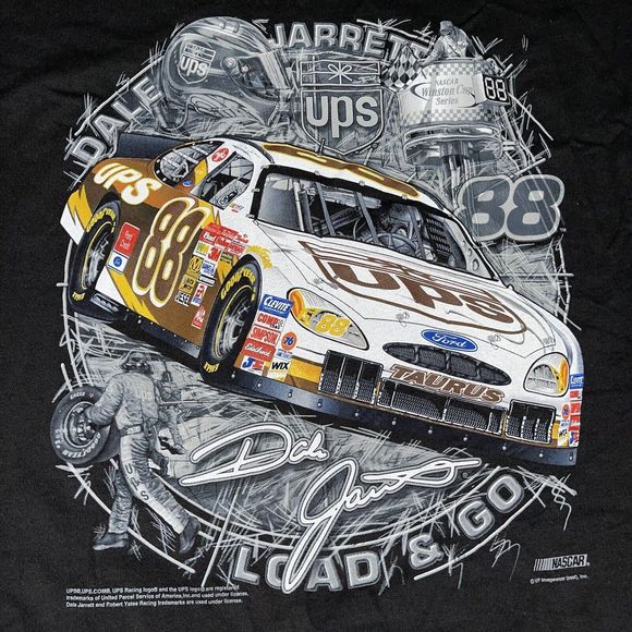 Vintage NASCAR Dale Jarrett #88 Robert Yates Racing Chase Authentics T-Shirt L - Picture 9 of 11